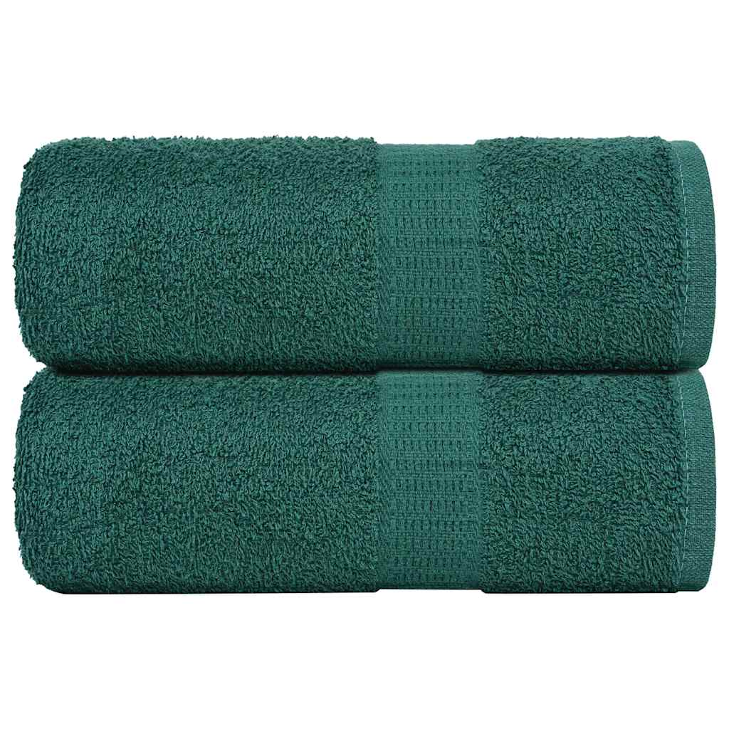 Guest Towels 2 pcs Green 30x50 cm 360 gsm 100% Cotton