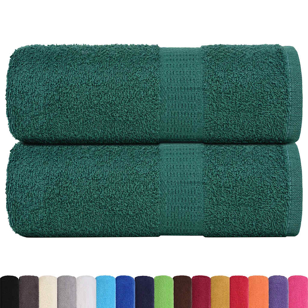 Guest Towels 2 pcs Green 30x50 cm 360 gsm 100% Cotton