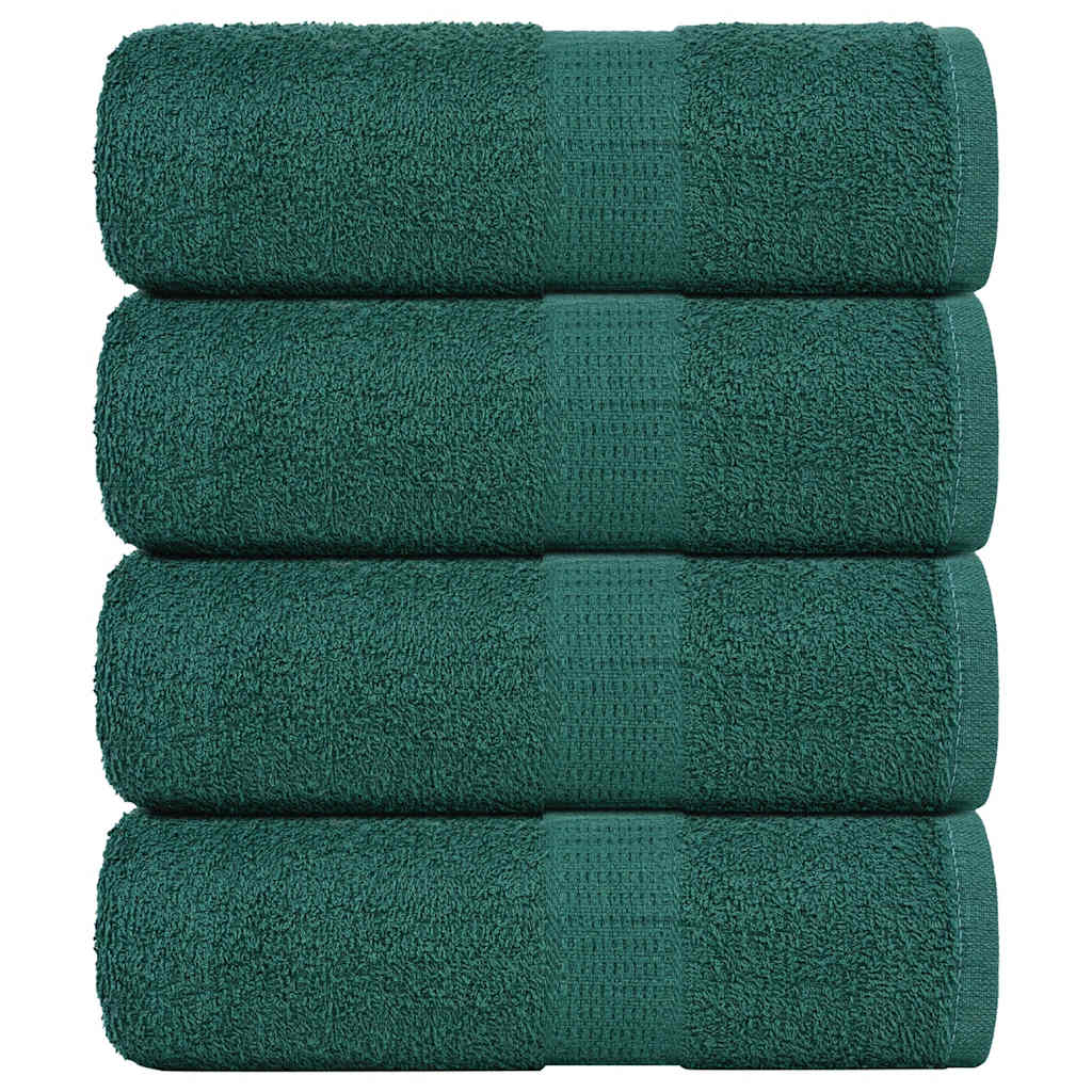 Guest Towels 4 pcs Green 30x50 cm 360 gsm 100% Cotton