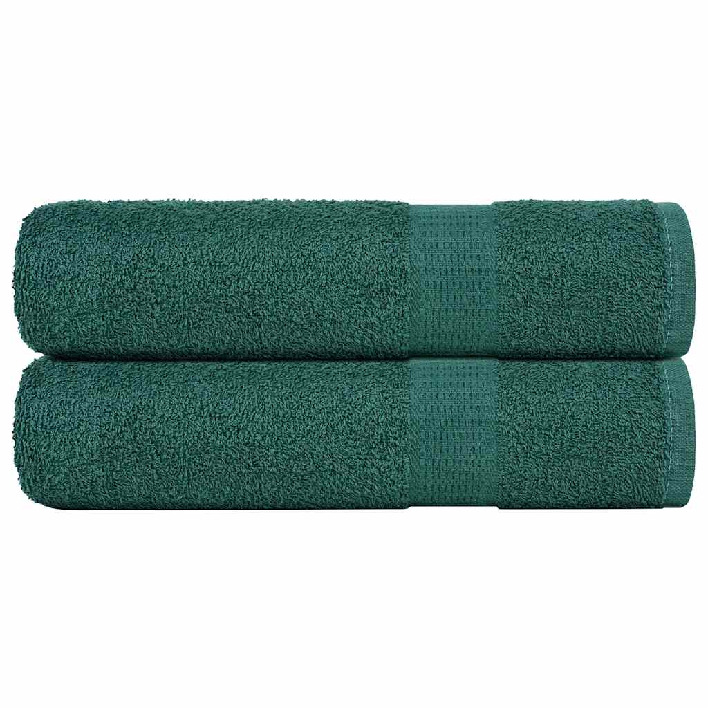 Hand Towels 2 pcs Green 50x100 cm 360 gsm 100% Cotton