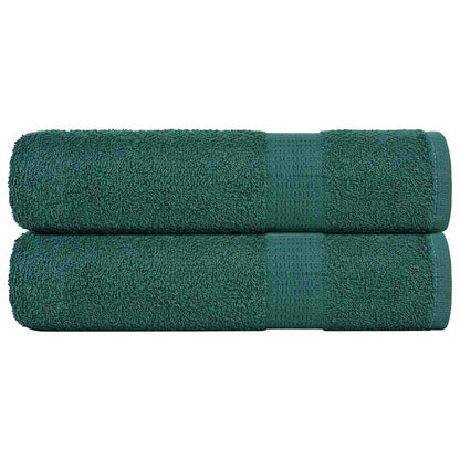 Hand Towels 2 pcs Green 50x100 cm 360 gsm 100% Cotton