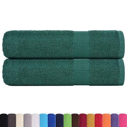 Hand Towels 2 pcs Green 50x100 cm 360 gsm 100% Cotton