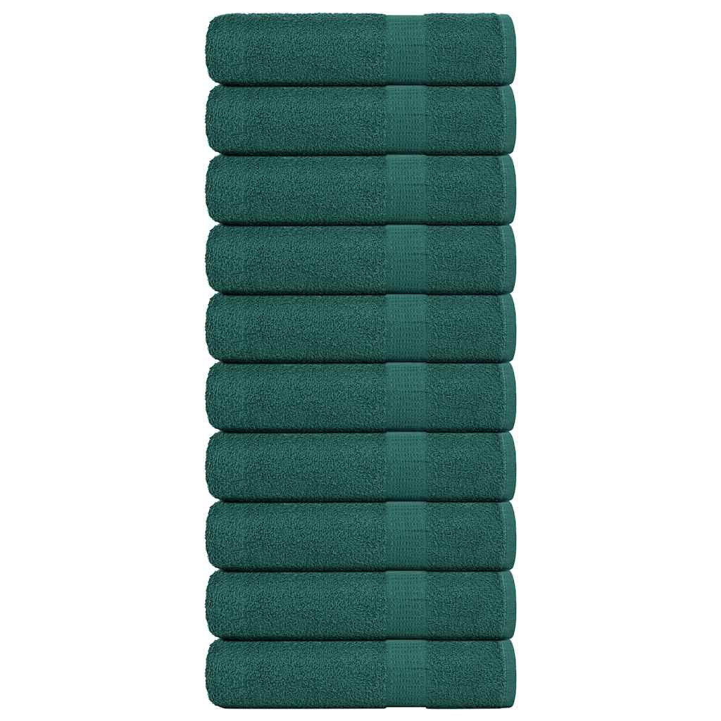 Hand Towels 10 pcs Green 50x100 cm 360 gsm 100% Cotton