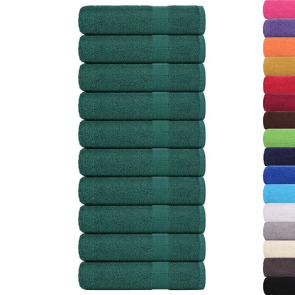 Hand Towels 10 pcs Green 50x100 cm 360 gsm 100% Cotton