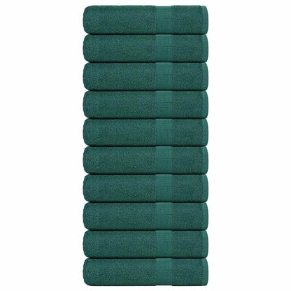 Shower Towels 10 pcs Green 70x140 cm 360 gsm 100% Cotton