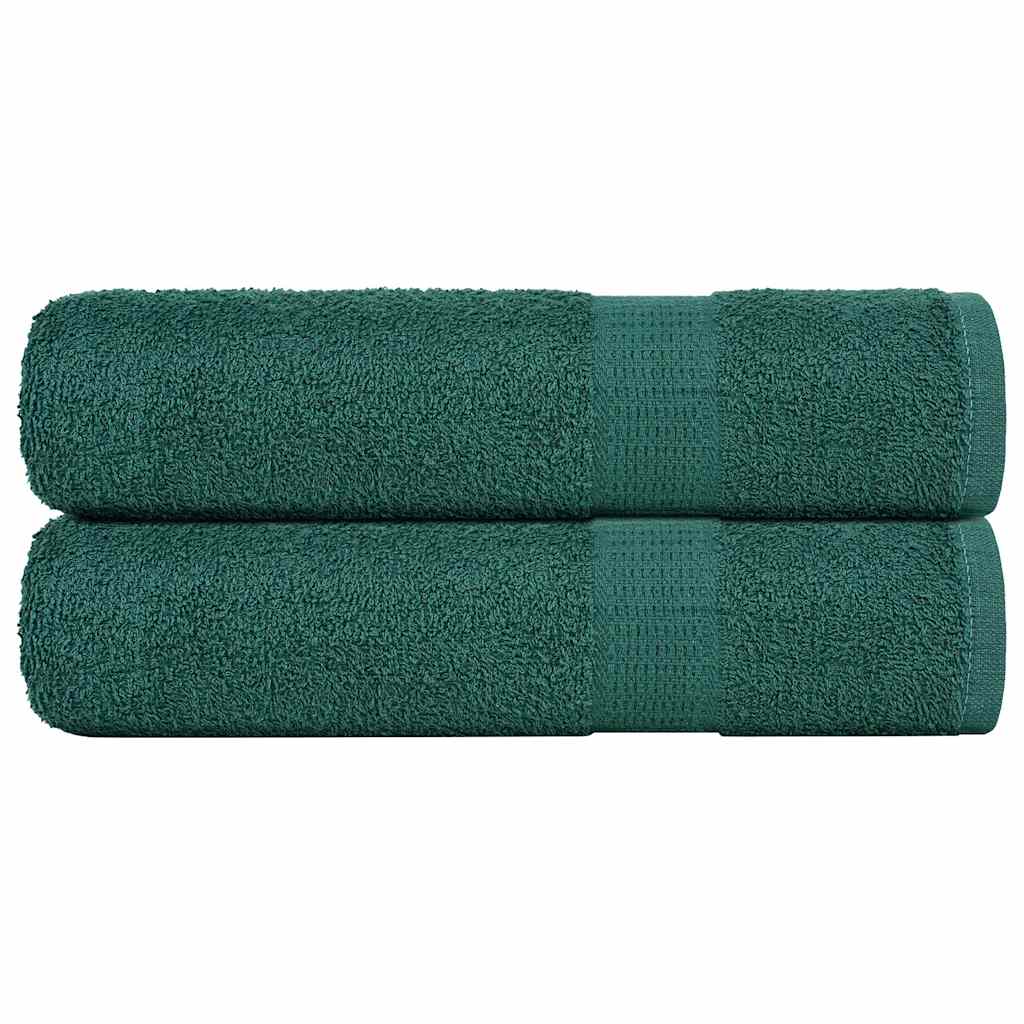 Bath Towels 2 pcs Green 100x150 cm 360 gsm 100% Cotton