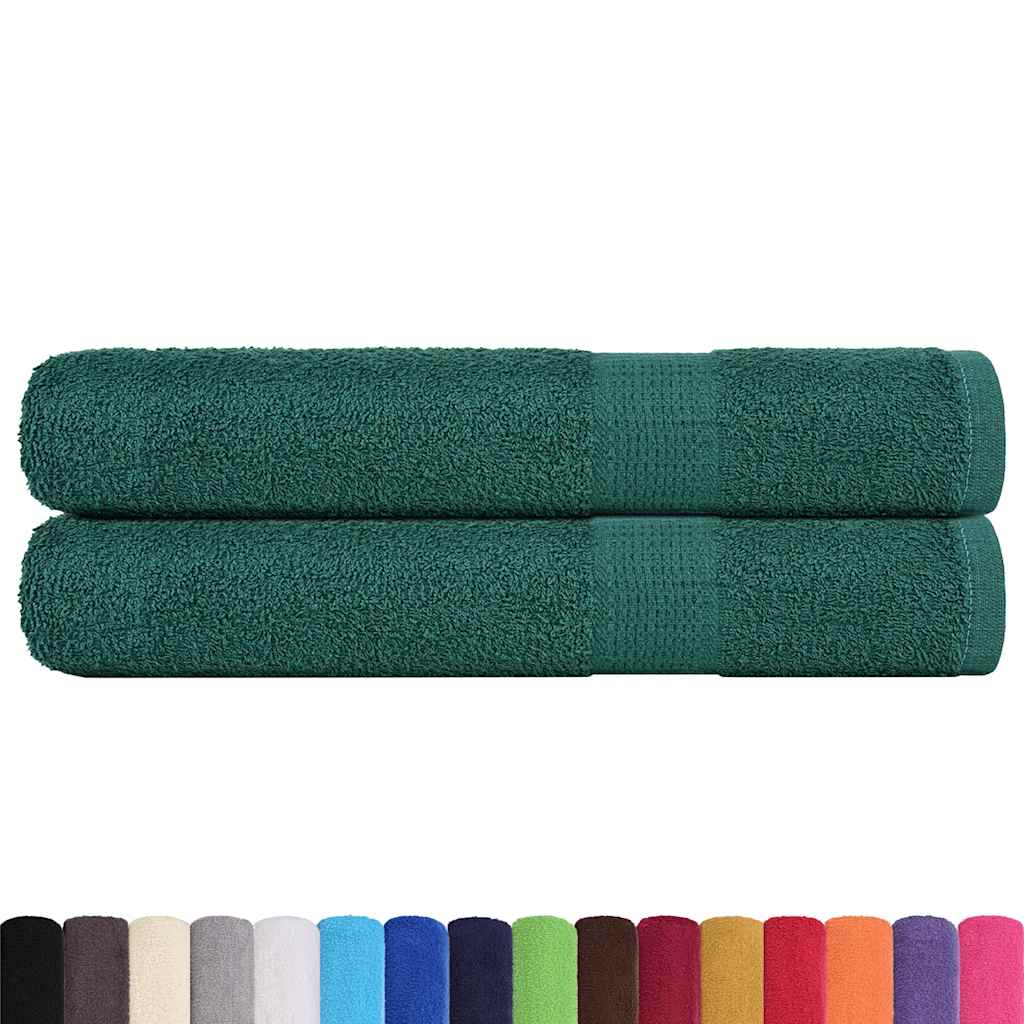 Sauna Towels 2 pcs Green 80x200 cm 360 gsm 100% Cotton