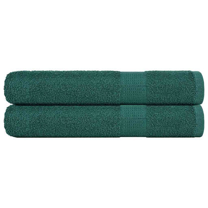 Towels 2 pcs Green 100x200 cm 360 gsm 100% Cotton