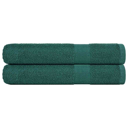 Towels 2 pcs Green 100x200 cm 360 gsm 100% Cotton