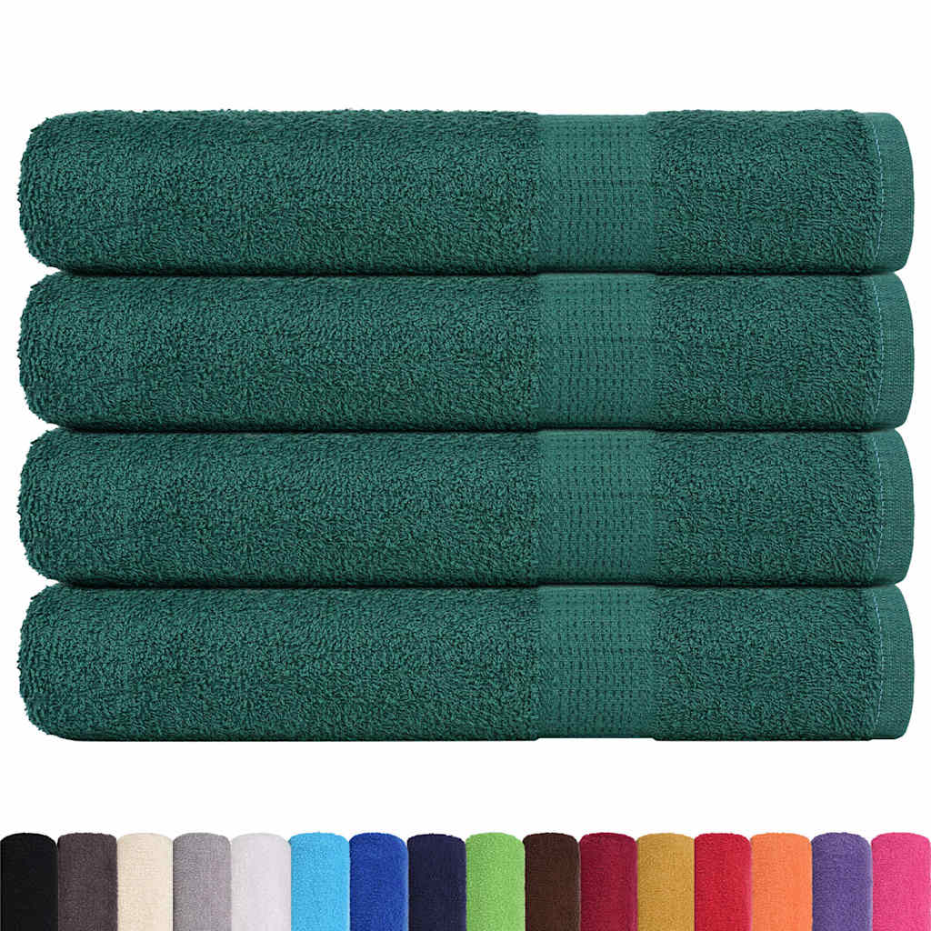 Towels 4 pcs Green 100x200 cm 360 gsm 100% Cotton