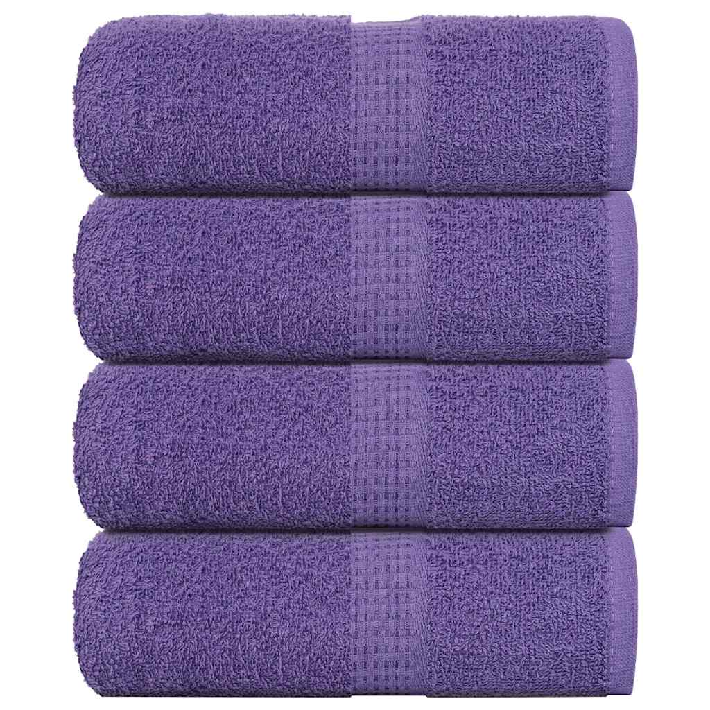 Guest Towels 4 pcs Purple 30x50 cm 360 gsm 100% Cotton