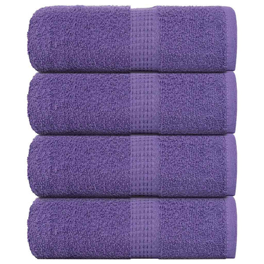 Guest Towels 4 pcs Purple 30x50 cm 360 gsm 100% Cotton