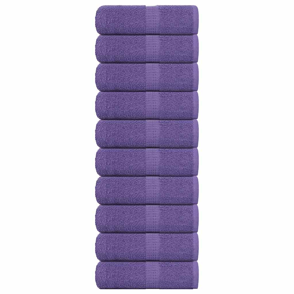 Guest Towels 10 pcs Purple 30x50 cm 360 gsm 100% Cotton