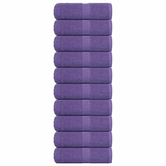 Guest Towels 10 pcs Purple 30x50 cm 360 gsm 100% Cotton