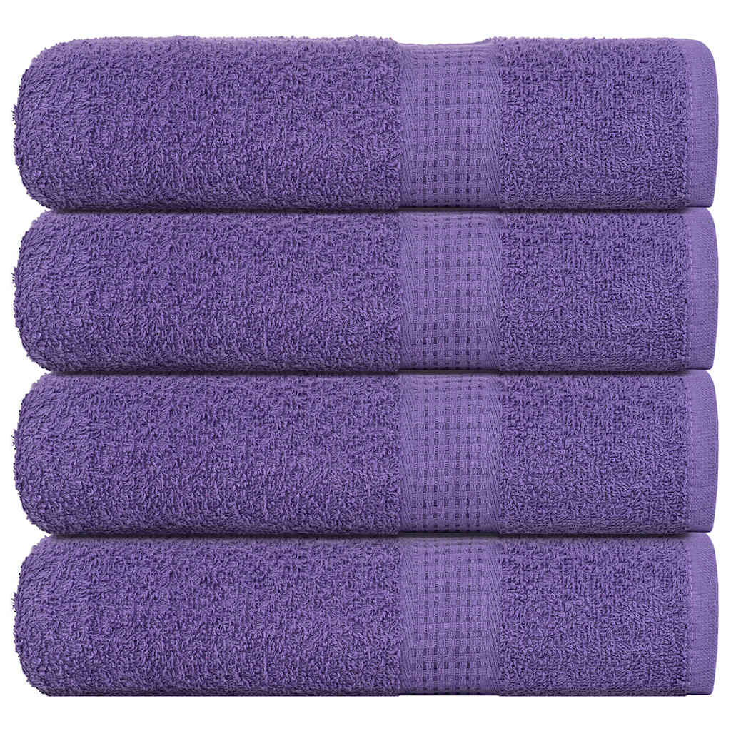 Hand Towels 4 pcs Purple 50x100 cm 360 gsm 100% Cotton