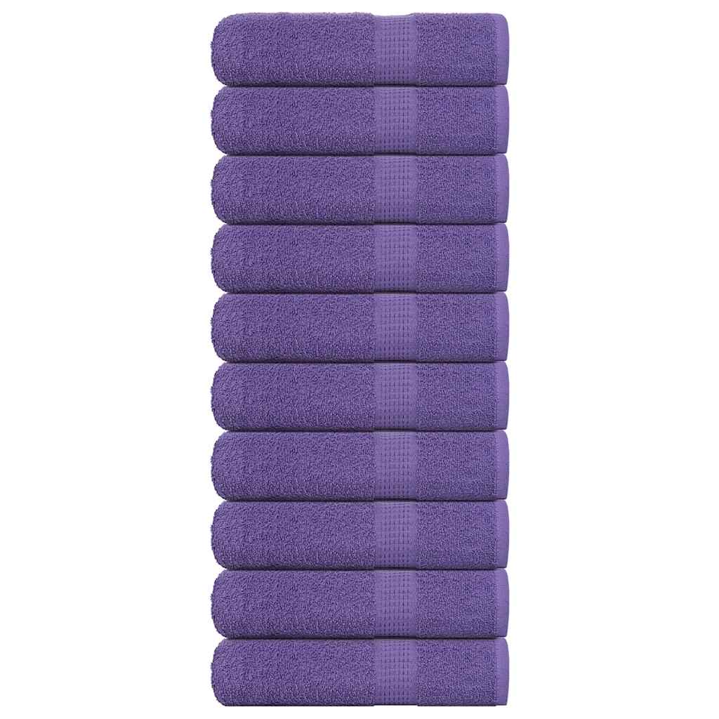 Hand Towels 10 pcs Purple 50x100 cm 360 gsm 100% Cotton