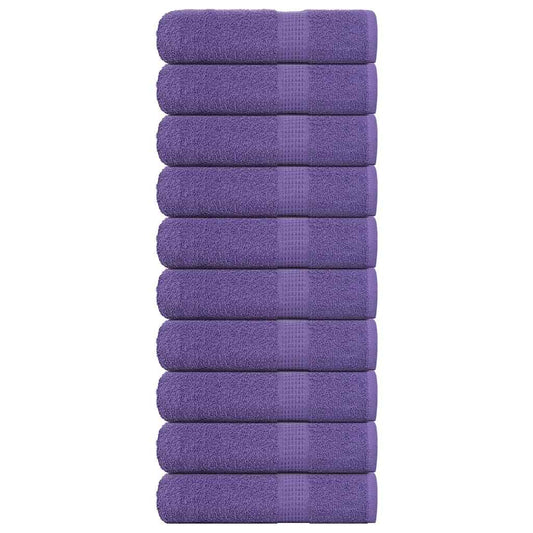 Hand Towels 10 pcs Purple 50x100 cm 360 gsm 100% Cotton