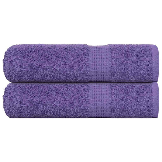 Bath Towels 2 pcs Purple 100x150 cm 360 gsm 100% Cotton