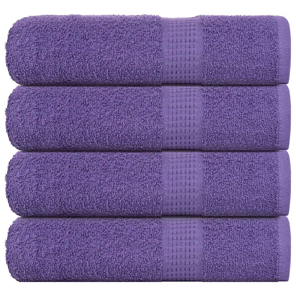 Bath Towels 4 pcs Purple 100x150 cm 360 gsm 100% Cotton