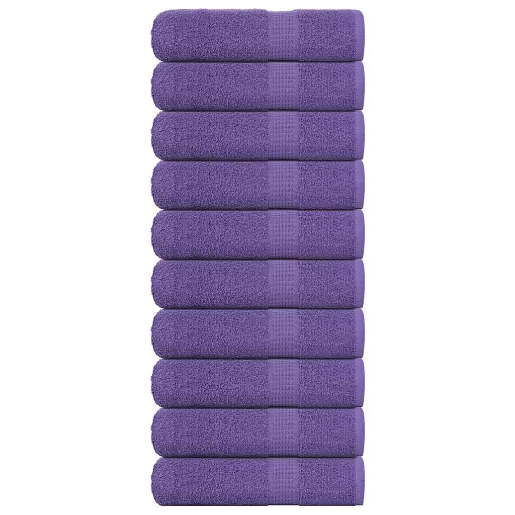 Bath Towels 10 pcs Purple 100x150 cm 360 gsm 100% Cotton