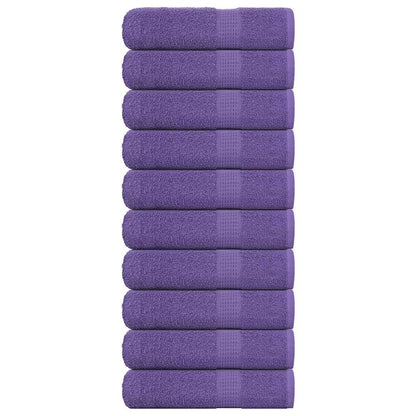 Bath Towels 10 pcs Purple 100x150 cm 360 gsm 100% Cotton