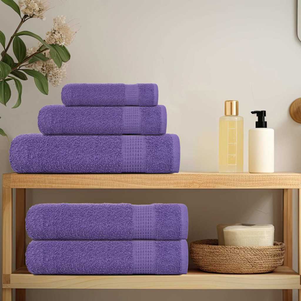 Bath Towels 10 pcs Purple 100x150 cm 360 gsm 100% Cotton