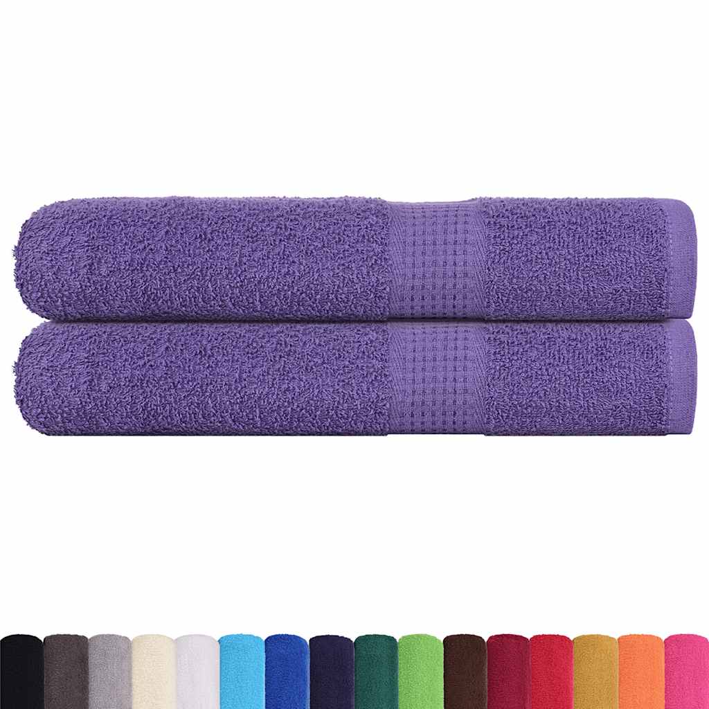 Sauna Towels 2 pcs Purple 80x200 cm 360 gsm 100% Cotton