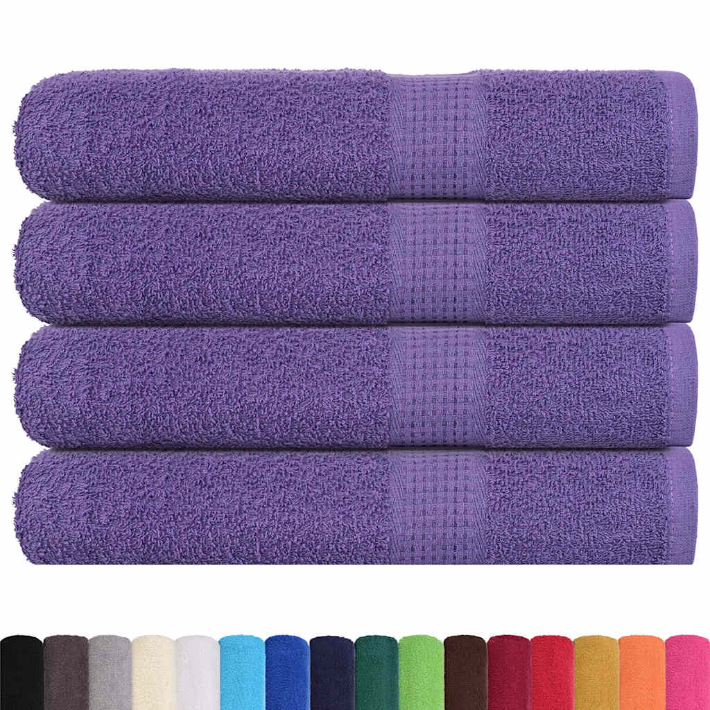 Sauna Towels 4 pcs Purple 80x200 cm 360 gsm 100% Cotton