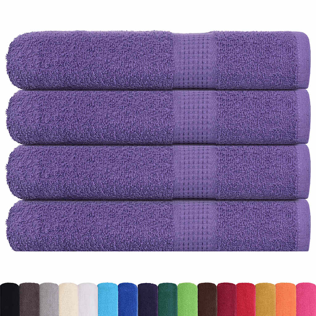 Towels 4 pcs Purple 100x200 cm 360 gsm 100% Cotton