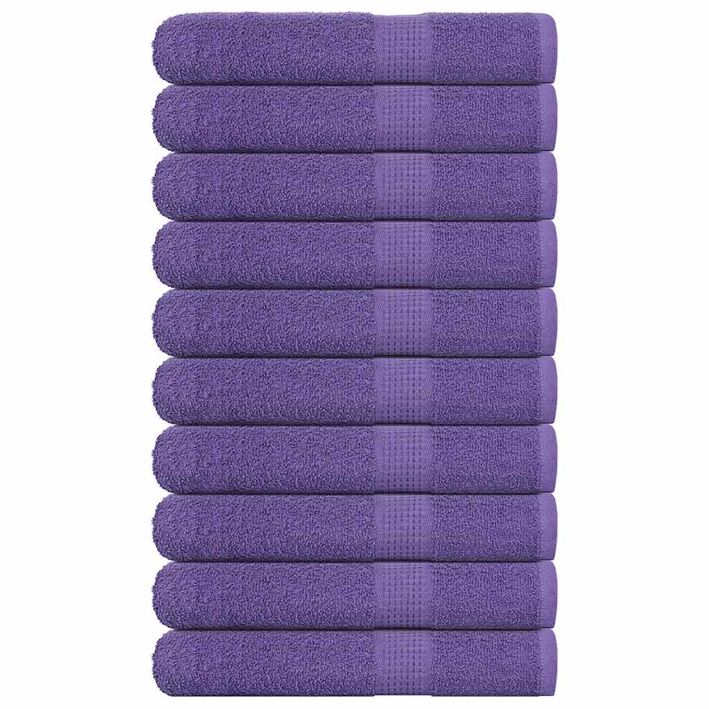 Towels 10 pcs Purple 100x200 cm 360 gsm 100% Cotton