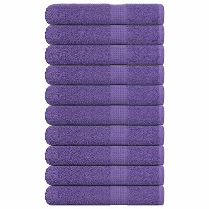 Towels 10 pcs Purple 100x200 cm 360 gsm 100% Cotton