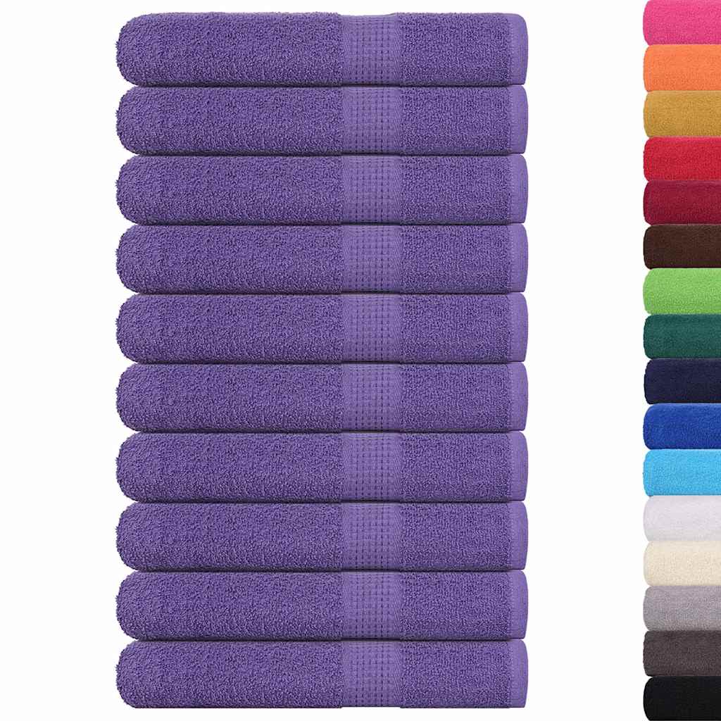 Towels 10 pcs Purple 100x200 cm 360 gsm 100% Cotton