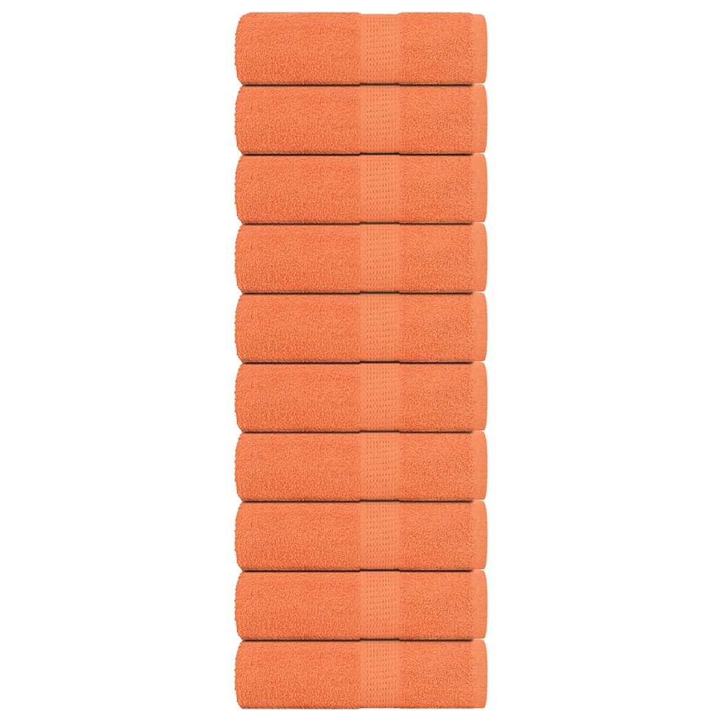 Guest Towels 10 pcs Orange 30x50 cm 360 gsm 100% Cotton