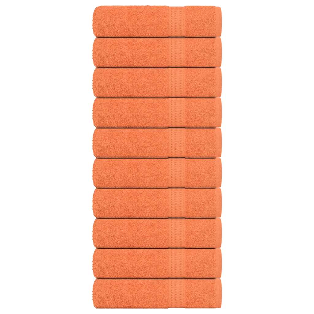 Hand Towels 10 pcs Orange 50x100 cm 360 gsm 100% Cotton