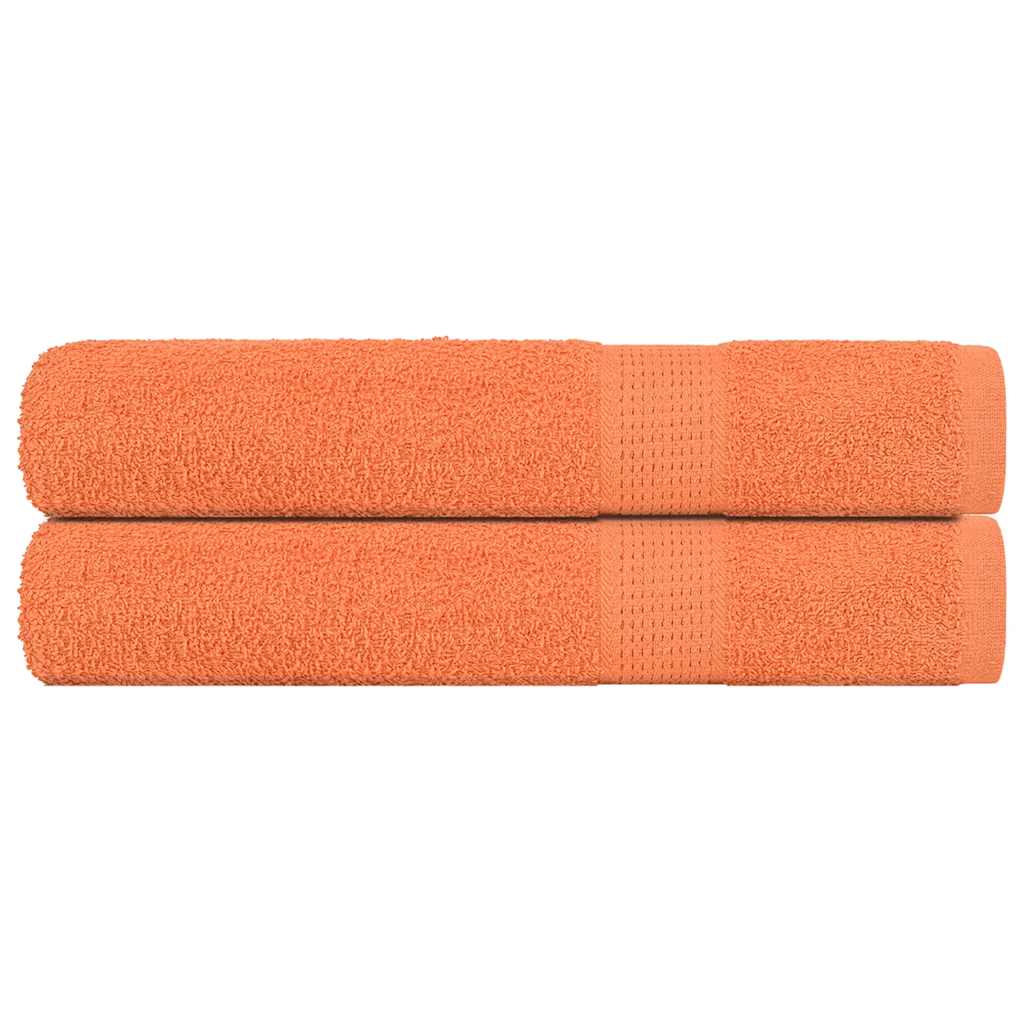 Towels 2 pcs Orange 100x200 cm 360 gsm 100% Cotton