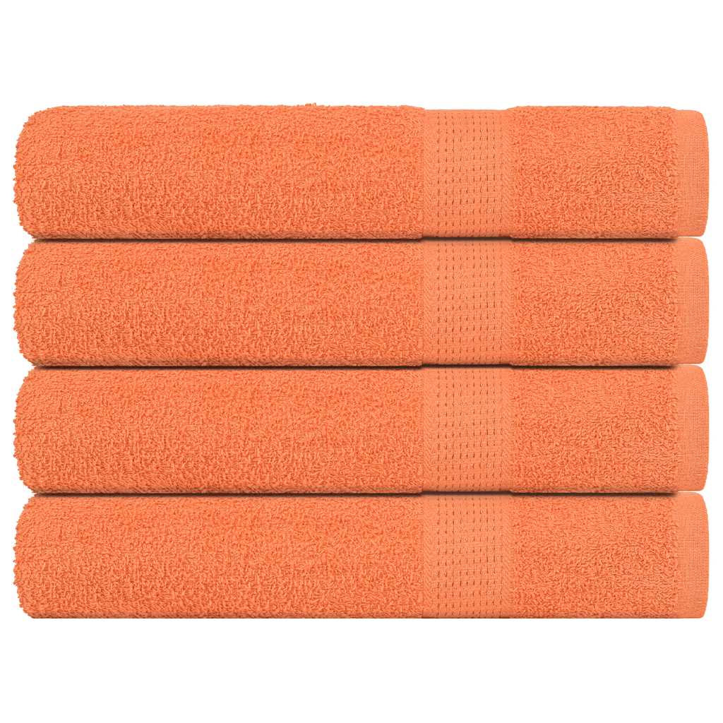 Towels 4 pcs Orange 100x200 cm 360 gsm 100% Cotton