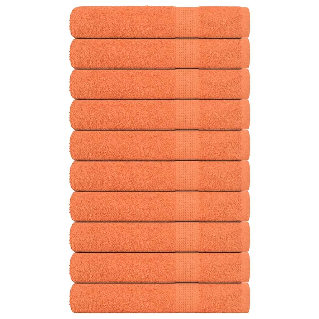 Towels 10 pcs Orange 100x200 cm 360 gsm 100% Cotton