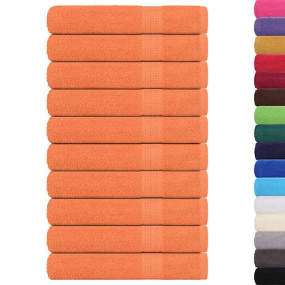 Towels 10 pcs Orange 100x200 cm 360 gsm 100% Cotton