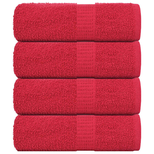 Soap Towels 4 pcs Red 30x30 cm 360 gsm 100% Cotton