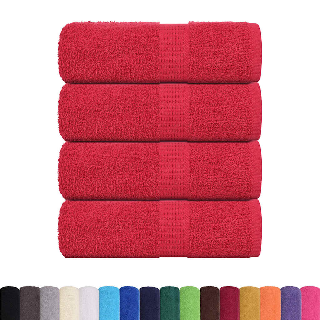 Soap Towels 4 pcs Red 30x30 cm 360 gsm 100% Cotton