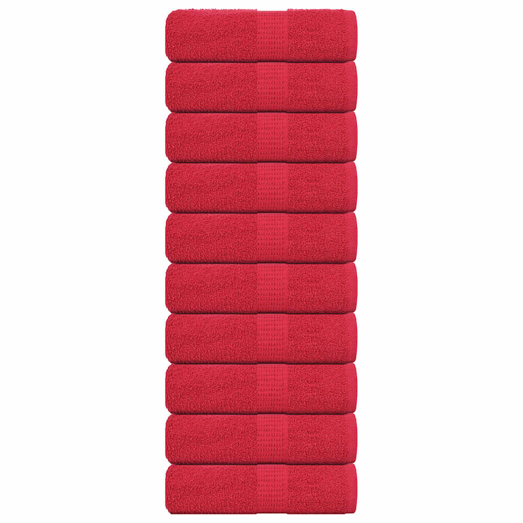 Soap Towels 10 pcs Red 30x30 cm 360 gsm 100% Cotton