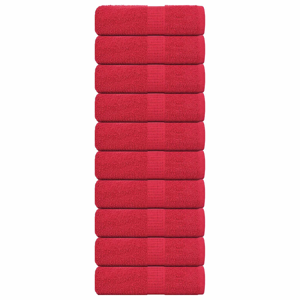 Guest Towels 10 pcs Red 30x50 cm 360 gsm 100% Cotton