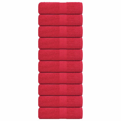 Guest Towels 10 pcs Red 30x50 cm 360 gsm 100% Cotton