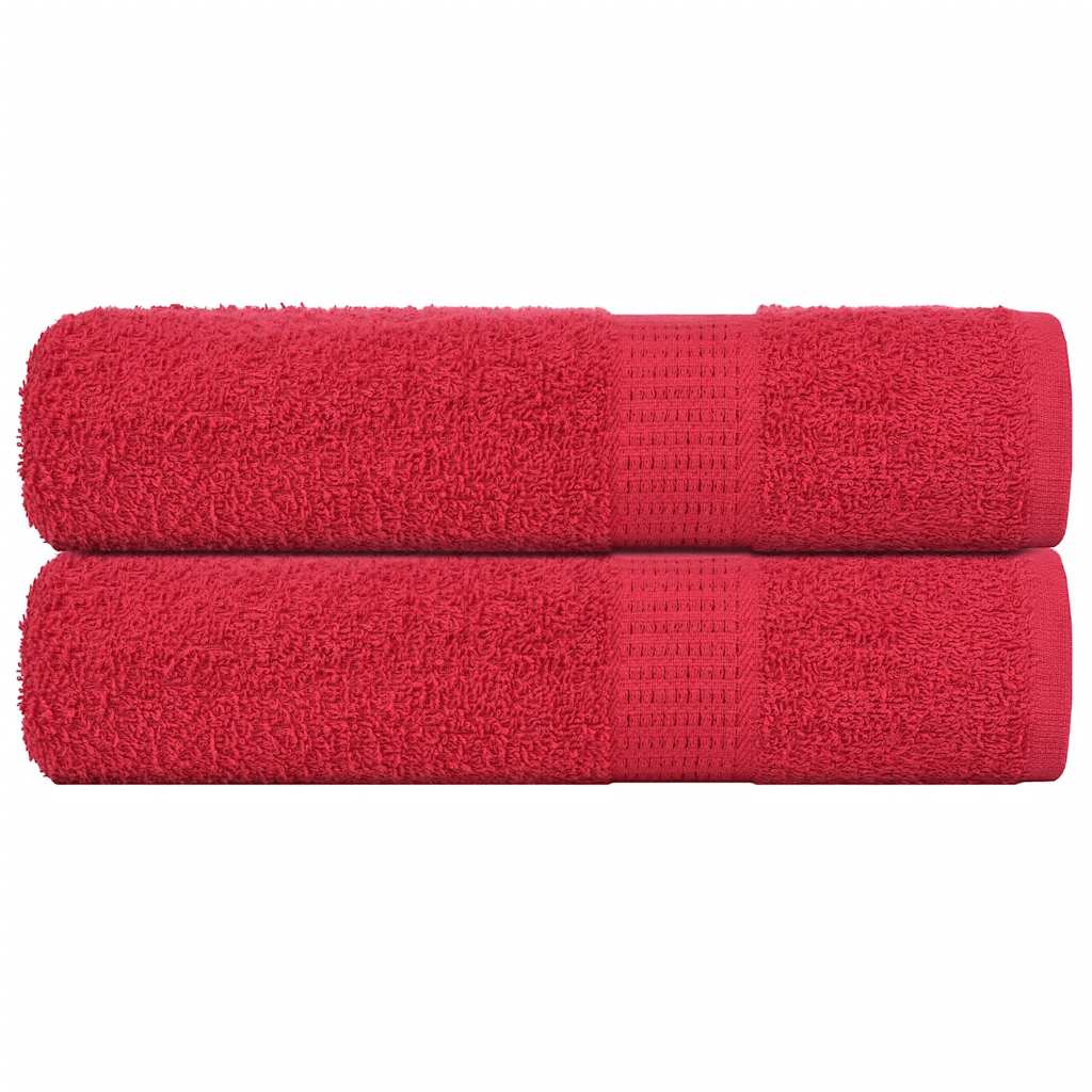 Hand Towels 2 pcs Red 50x100 cm 360 gsm 100% Cotton