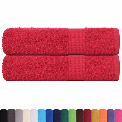 Hand Towels 2 pcs Red 50x100 cm 360 gsm 100% Cotton