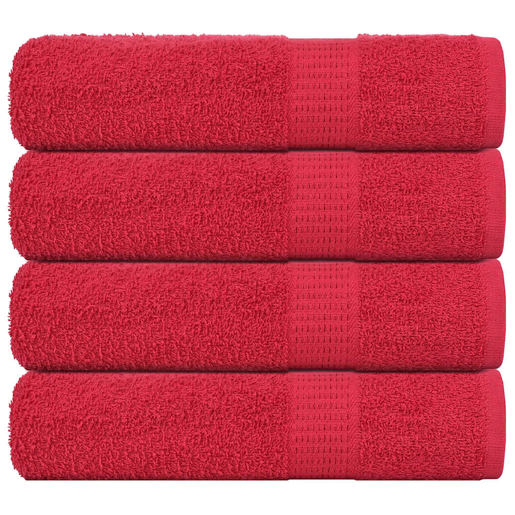 Hand Towels 4 pcs Red 50x100 cm 360 gsm 100% Cotton