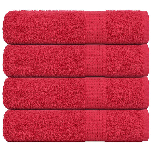 Hand Towels 4 pcs Red 50x100 cm 360 gsm 100% Cotton