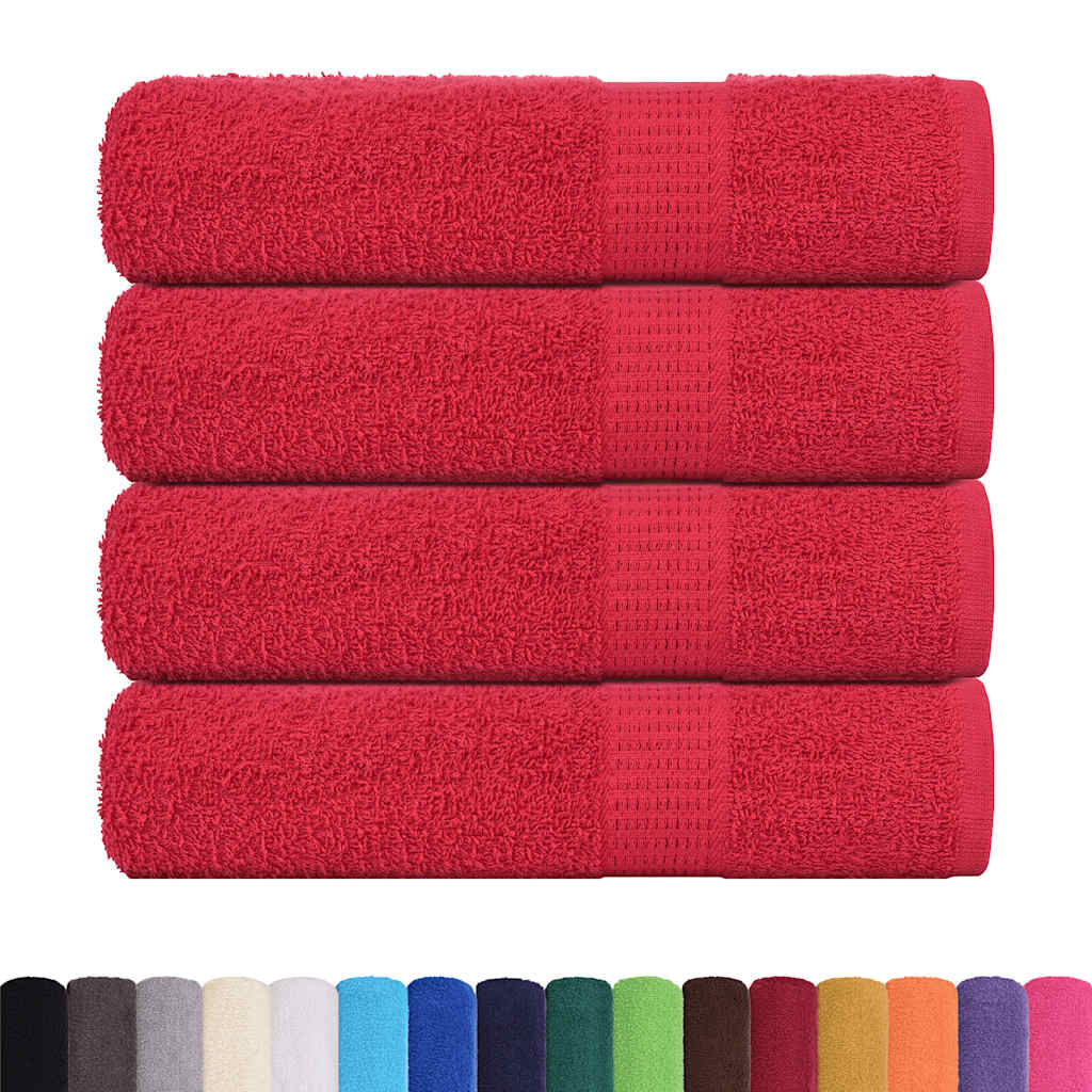 Hand Towels 4 pcs Red 50x100 cm 360 gsm 100% Cotton