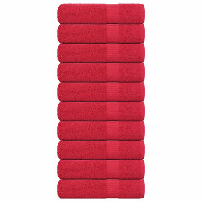 Hand Towels 10 pcs Red 50x100 cm 360 gsm 100% Cotton