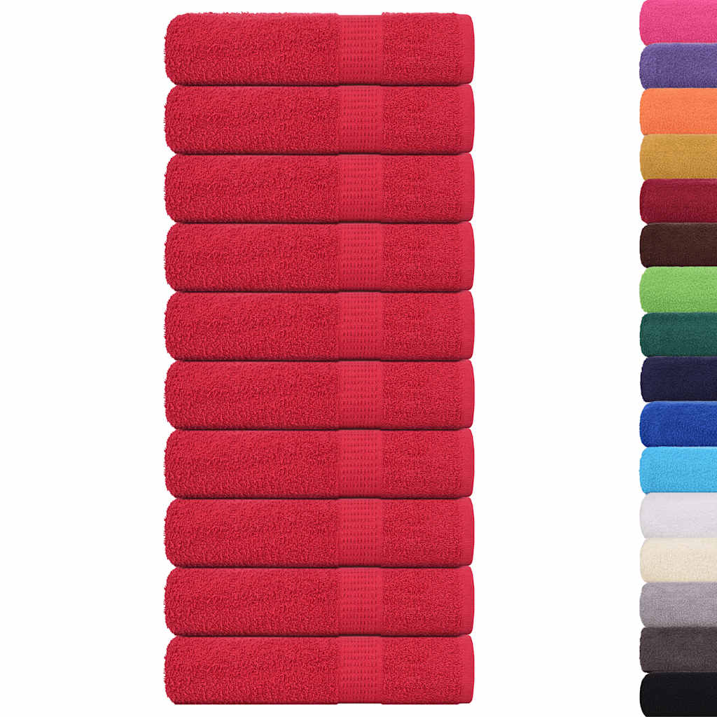 Hand Towels 10 pcs Red 50x100 cm 360 gsm 100% Cotton